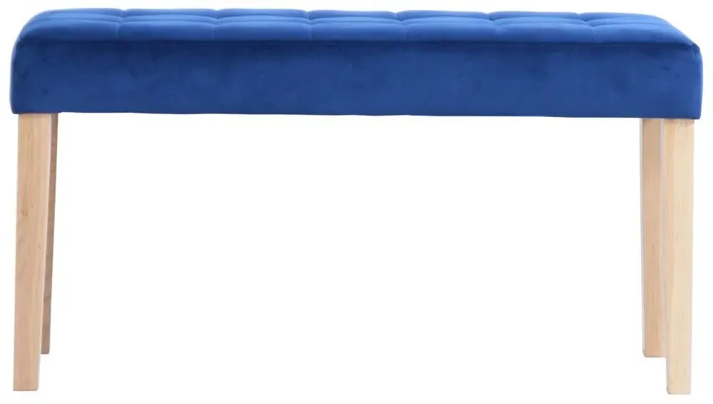 Ashbury Small Dining Bench - Blue, Velvet