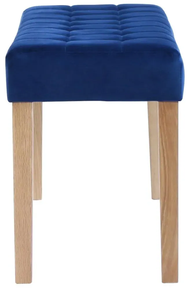 Ashbury Small Dining Bench - Blue, Velvet