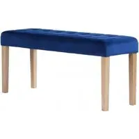 Ashbury Small Dining Bench - Blue, Velvet