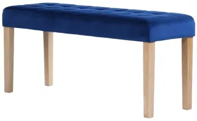 Ashbury Small Dining Bench - Blue, Velvet image