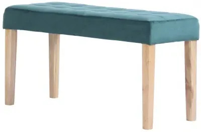 Ashbury Small Dining Bench - Green, Velvet