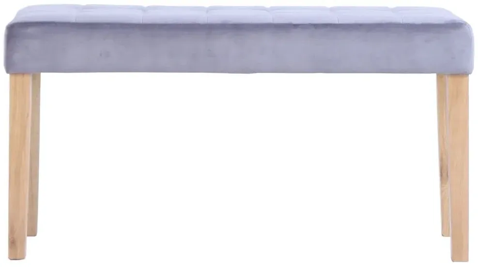 Ashbury Small Dining Bench - Grey, Velvet