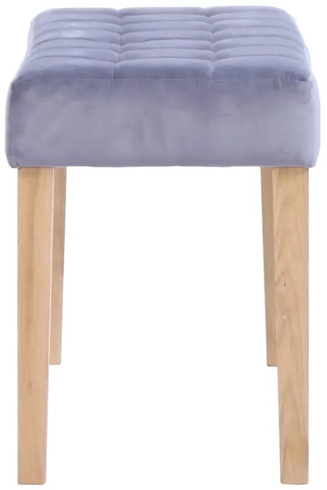 Ashbury Small Dining Bench - Grey, Velvet