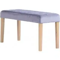 Ashbury Small Dining Bench - Grey, Velvet