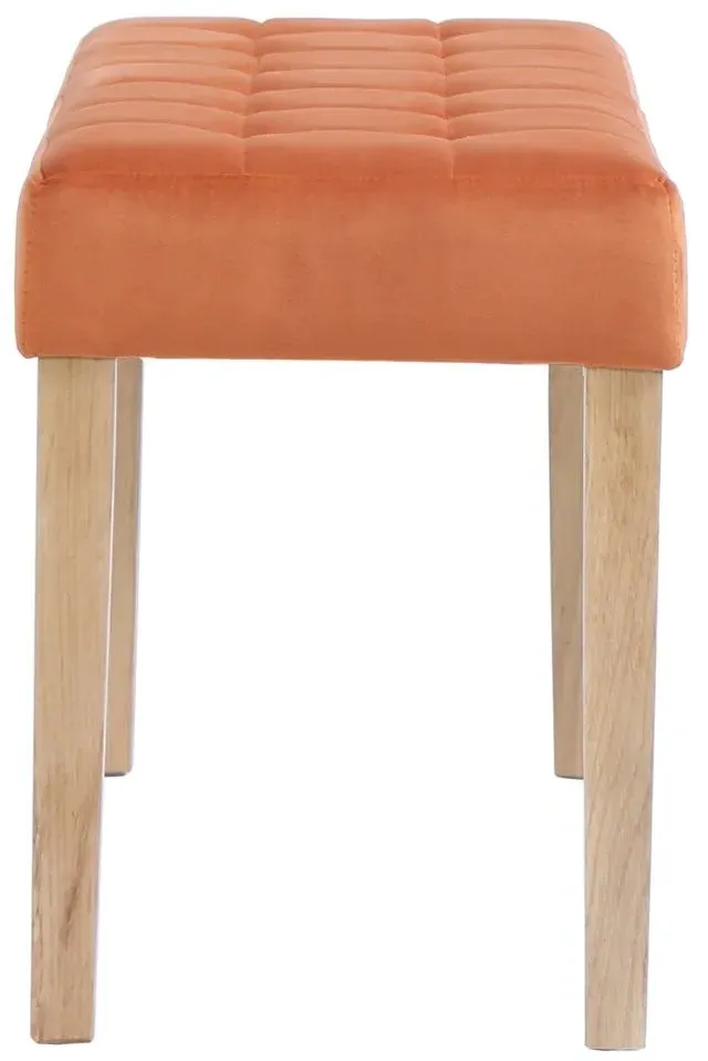 Ashbury Small Dining Bench - Orange, Velvet