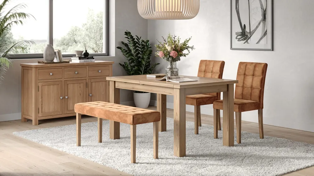 Ashbury Small Dining Bench - Orange, Velvet