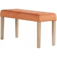 Ashbury Small Dining Bench - Orange, Velvet