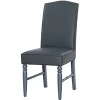 Bishop Faux Leather Dining Chair - Dove Grey, Pine