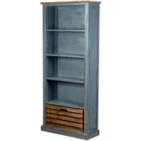 Bishop Tall Bookcase with Drawer - Dark Dove Grey, Pine