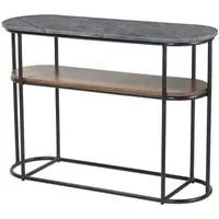 Buxton Oval Console Table - Grey, Marble