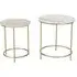 Buxton Round Side Table Set of 2 - White, Marble