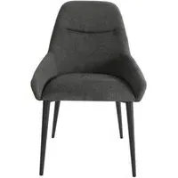 Claflin Fabric Dining Chair - Dark Grey, Velvet