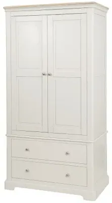 Cromwell 2 Door Wardrobe with Drawers - Grey, Oak image
