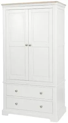 Cromwell 2 Door Wardrobe with Drawers - White, Oak
