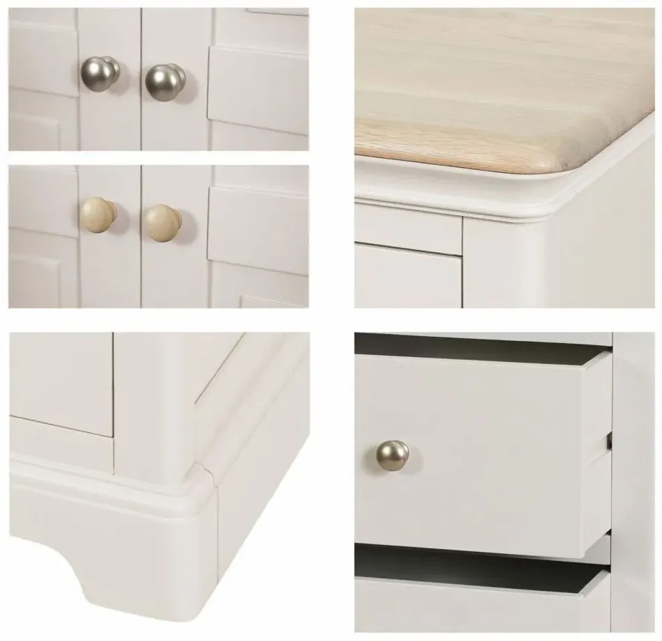 Cromwell 2 Drawer Bedside Cabinet - Grey, Oak