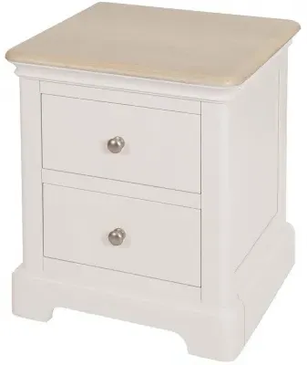 Cromwell 2 Drawer Bedside Cabinet - Grey, Oak image