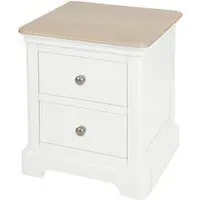 Cromwell 2 Drawer Bedside Cabinet - White, Oak