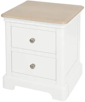 Cromwell 2 Drawer Bedside Cabinet - White, Oak