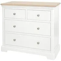 Cromwell 2+2 Drawer Chest - White, Oak