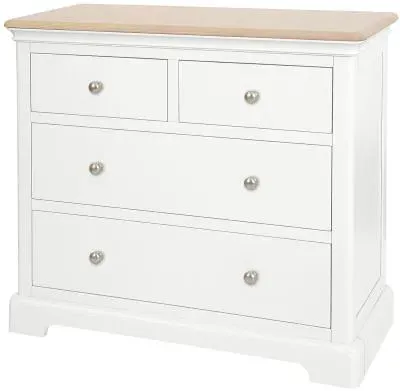 Cromwell 2+2 Drawer Chest - White, Oak