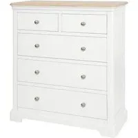 Cromwell 2+3 Drawer Chest - White, Oak