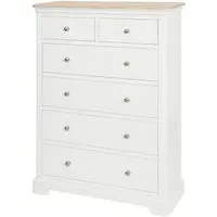 Cromwell 2+4 Drawer Chest - White, Oak