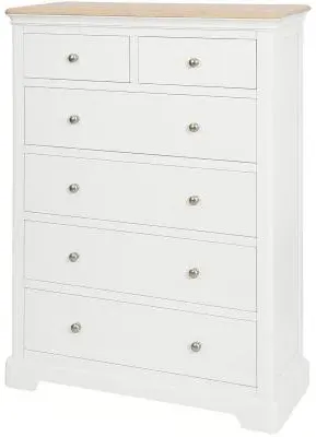 Cromwell 2+4 Drawer Chest - White, Oak