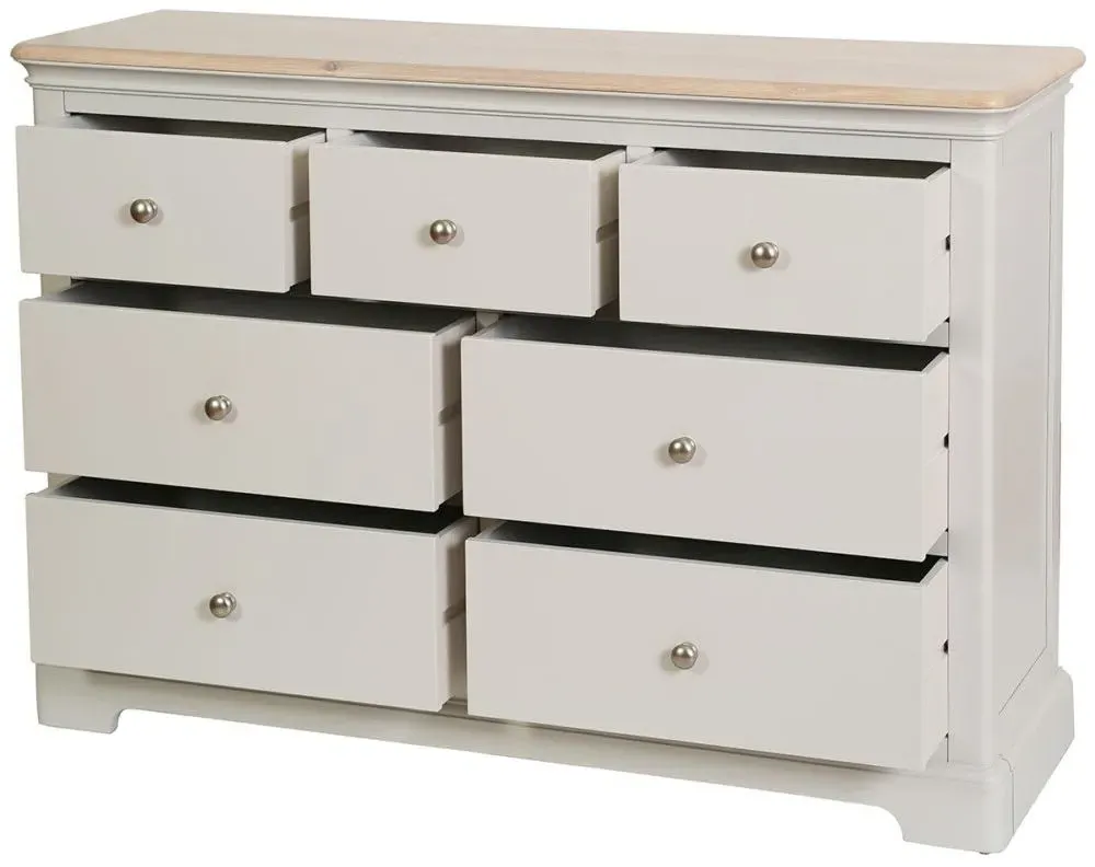 Cromwell 3+4 Drawer Chest - Grey, Oak Pine MDF