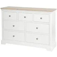Cromwell 3+4 Drawer Chest - White, Oak Pine MDF