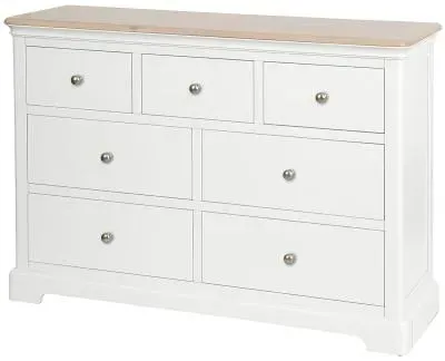 Cromwell 3+4 Drawer Chest - White, Oak Pine MDF