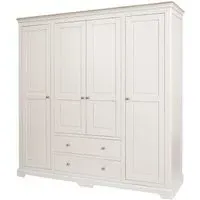 Cromwell 4 Door Wardrobe with Drawers - Grey, Oak