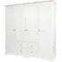 Cromwell 4 Door Wardrobe with Drawers - White, Oak