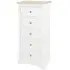 Cromwell 5 Drawer Narrow Chest - White, Oak Pine MDF
