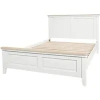 Cromwell Bed Frame - White, Oak Pine MDF