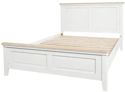 Cromwell Bed Frame - White, Oak Pine MDF