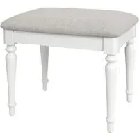 Cromwell Padded Dressing Stool - White, Oak