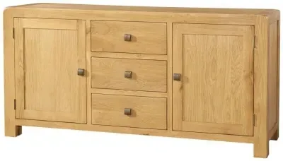 Curve Oak 165cm Large 2 Door Sideboard - Wax