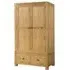 Curve Oak 2 Door Double Wardrobe with Drawers - Wax