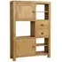 Curve Oak 2 Door High Display Cabinet - Wax