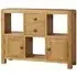 Curve Oak 2 Door Low Display Cabinet - Wax