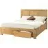 Curve Oak 2 Drawer Storage Bed - Wax