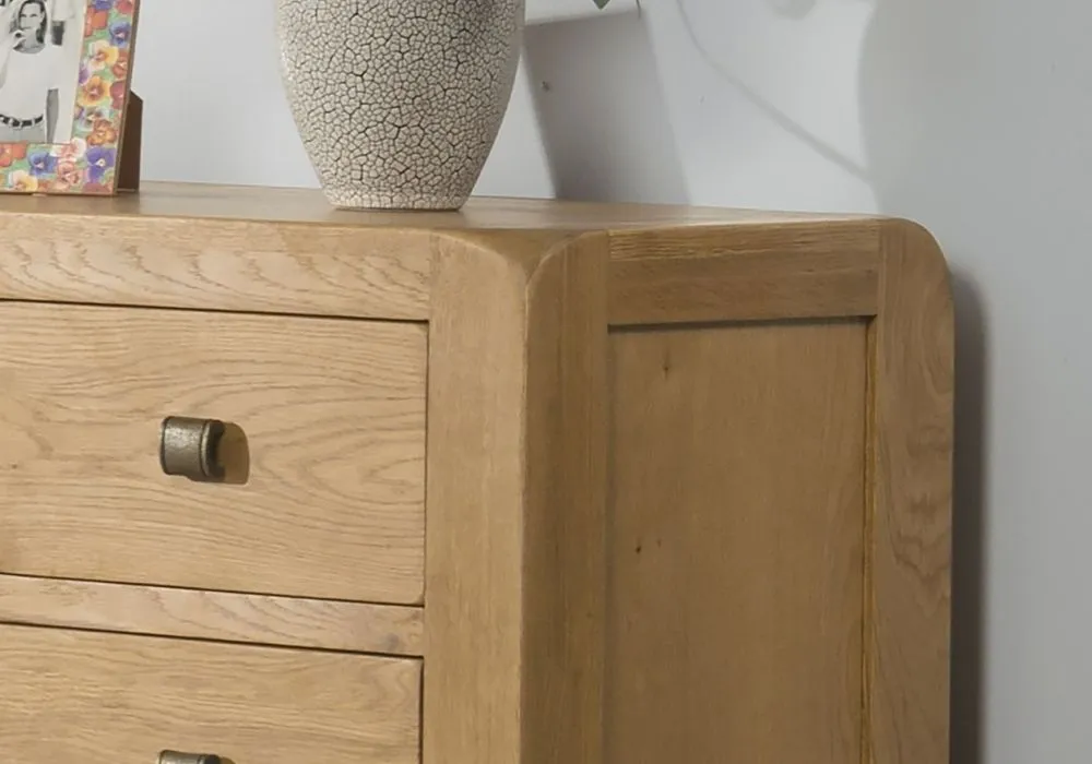 Curve Oak 2+3 Drawer Chest - Wax
