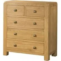 Curve Oak 2+3 Drawer Chest - Wax