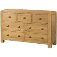 Curve Oak 3+4 Drawer Chest - Wax