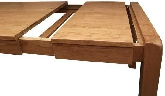 Curve Oak 4-8 Seater Extending Dining Table - Wax