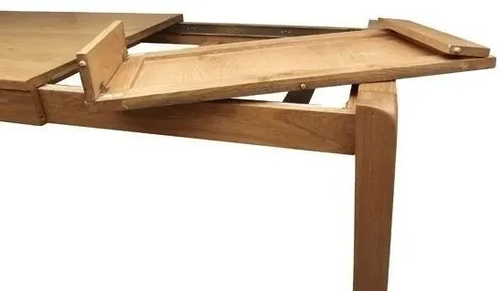 Curve Oak 4-8 Seater Extending Dining Table - Wax