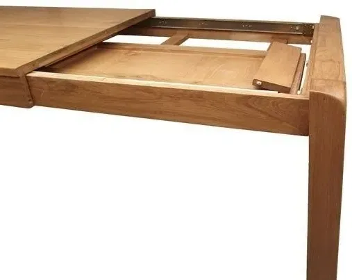 Curve Oak 4-8 Seater Extending Dining Table - Wax