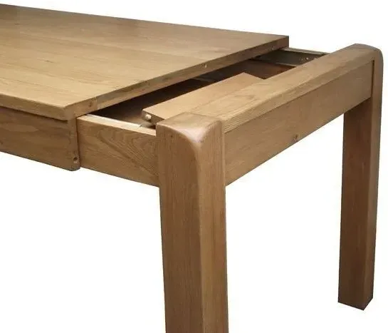 Curve Oak 4-8 Seater Extending Dining Table - Wax