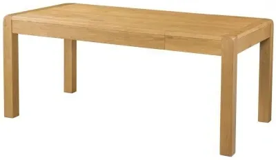 Curve Oak 4-8 Seater Extending Dining Table - Wax