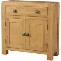 Curve Oak 80cm 2 Door Sideboard - Wax
